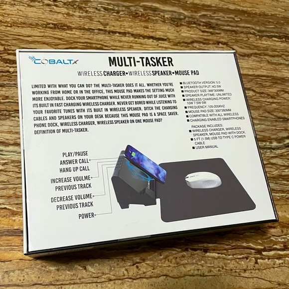 Cobaltx Multi-Tasker Wireless Charger Wireless Speaker Mouse Pad - Picture 3 of 5
